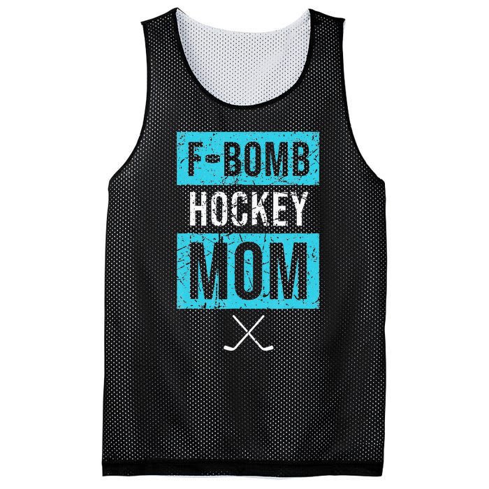 F Bomb Hockey Mom FBomb Funny Ice Hockey Mom Mother Mesh Reversible Basketball Jersey Tank