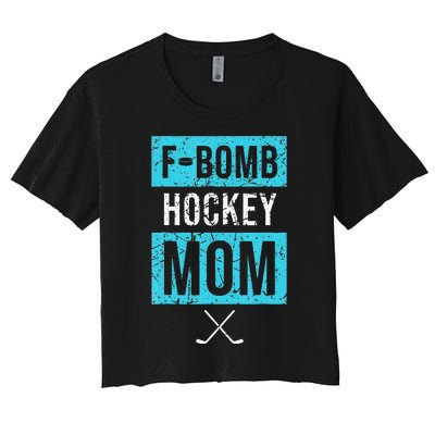 F Bomb Hockey Mom FBomb Funny Ice Hockey Mom Mother Women's Crop Top Tee