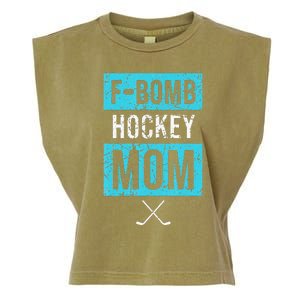 F Bomb Hockey Mom FBomb Funny Ice Hockey Mom Mother Garment-Dyed Women's Muscle Tee