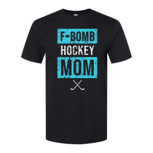 F Bomb Hockey Mom FBomb Funny Ice Hockey Mom Mother Softstyle CVC T-Shirt