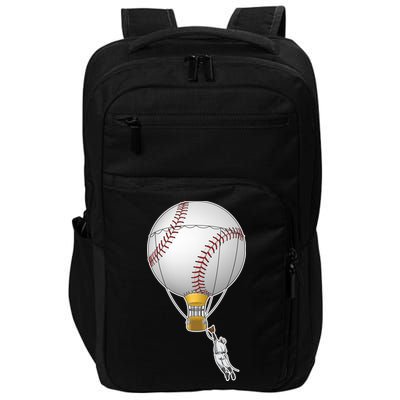 Funny Baseball Hot Air Balloon Baseball Catcher Impact Tech Backpack