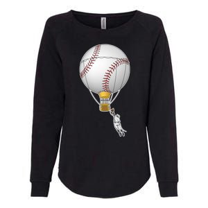 Funny Baseball Hot Air Balloon Baseball Catcher Womens California Wash Sweatshirt