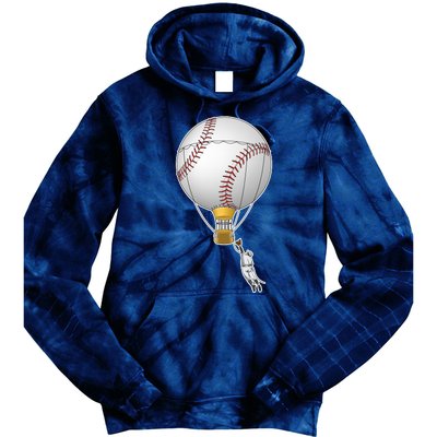 Funny Baseball Hot Air Balloon Baseball Catcher Tie Dye Hoodie