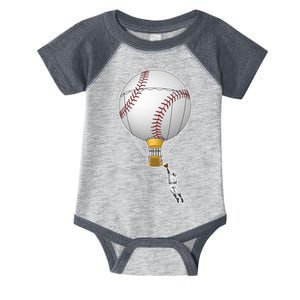 Funny Baseball Hot Air Balloon Baseball Catcher Infant Baby Jersey Bodysuit