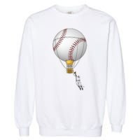 Funny Baseball Hot Air Balloon Baseball Catcher Garment-Dyed Sweatshirt