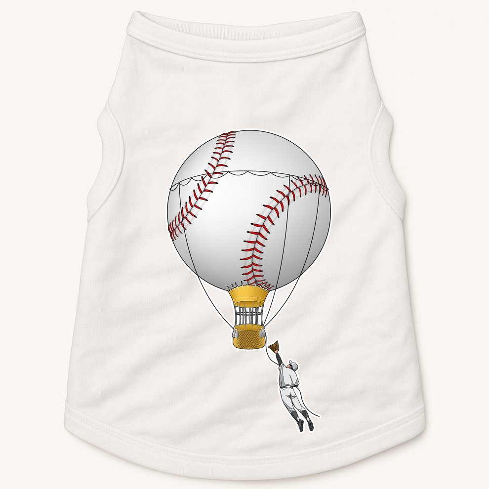 Funny Baseball Hot Air Balloon Baseball Catcher Doggie Tank