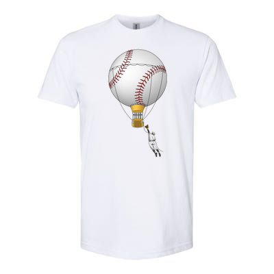 Funny Baseball Hot Air Balloon Baseball Catcher Softstyle CVC T-Shirt