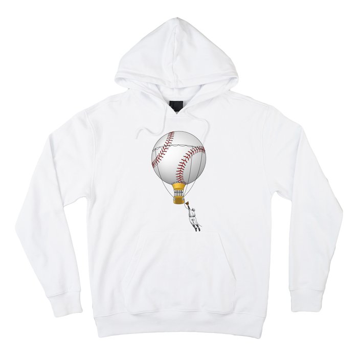 Funny Baseball Hot Air Balloon Baseball Catcher Hoodie