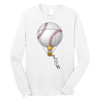 Funny Baseball Hot Air Balloon Baseball Catcher Long Sleeve Shirt