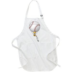 Funny Baseball Hot Air Balloon Baseball Catcher Full-Length Apron With Pockets