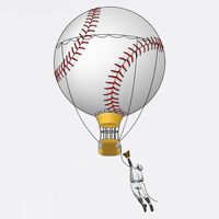 Funny Baseball Hot Air Balloon Baseball Catcher Apron