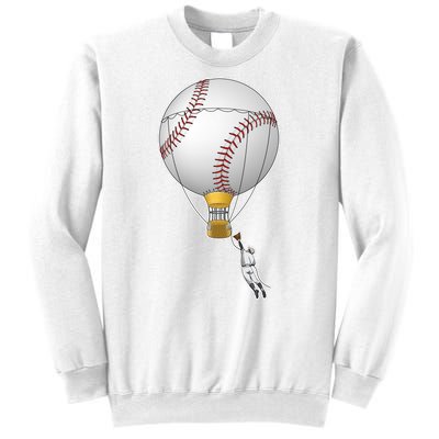 Funny Baseball Hot Air Balloon Baseball Catcher Sweatshirt