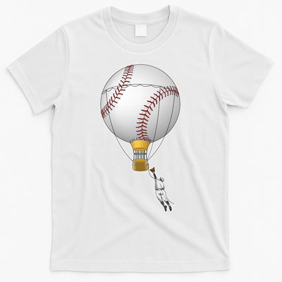 Funny Baseball Hot Air Balloon Baseball Catcher T-Shirt