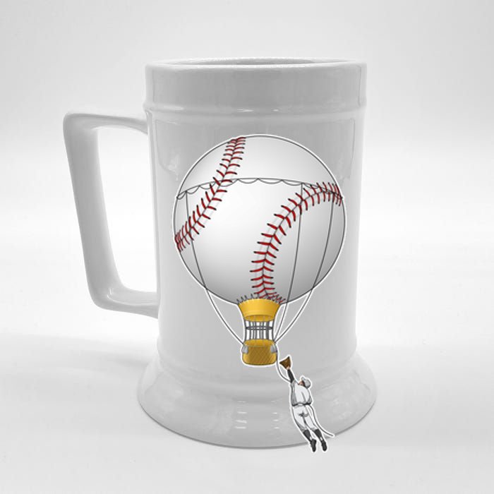 Funny Baseball Hot Air Balloon Baseball Catcher Beer Stein