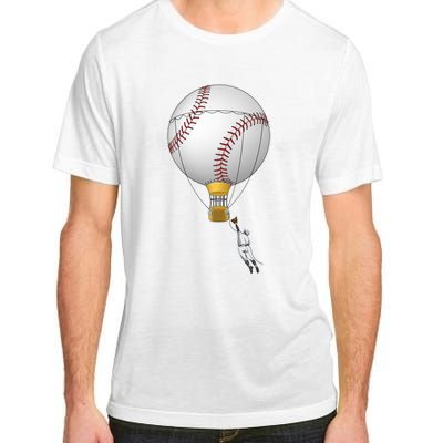 Funny Baseball Hot Air Balloon Baseball Catcher Adult ChromaSoft Performance T-Shirt