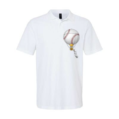 Funny Baseball Hot Air Balloon Baseball Catcher Softstyle Adult Sport Polo