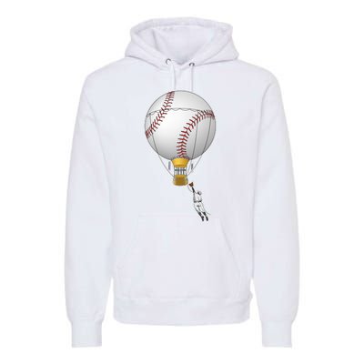 Funny Baseball Hot Air Balloon Baseball Catcher Premium Hoodie