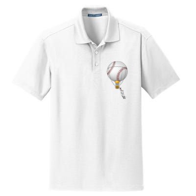 Funny Baseball Hot Air Balloon Baseball Catcher Dry Zone Grid Polo