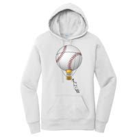 Funny Baseball Hot Air Balloon Baseball Catcher Women's Pullover Hoodie