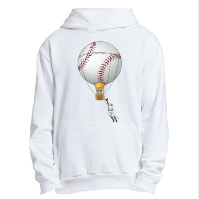 Funny Baseball Hot Air Balloon Baseball Catcher Urban Pullover Hoodie