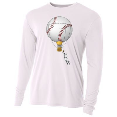 Funny Baseball Hot Air Balloon Baseball Catcher Cooling Performance Long Sleeve Crew