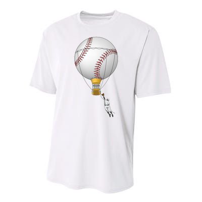 Funny Baseball Hot Air Balloon Baseball Catcher Performance Sprint T-Shirt