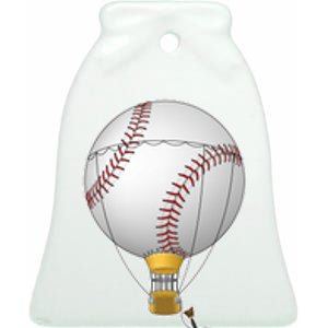 Funny Baseball Hot Air Balloon Baseball Catcher Ceramic Bell Ornament