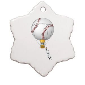 Funny Baseball Hot Air Balloon Baseball Catcher Ceramic Star Ornament