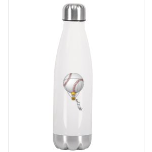 Funny Baseball Hot Air Balloon Baseball Catcher Stainless Steel Insulated Water Bottle