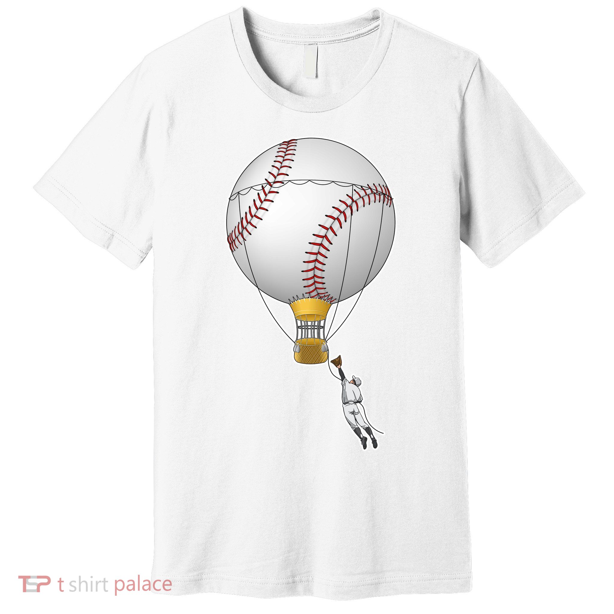 Funny Baseball Hot Air Balloon Baseball Catcher Premium T-Shirt