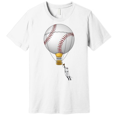 Funny Baseball Hot Air Balloon Baseball Catcher Premium T-Shirt