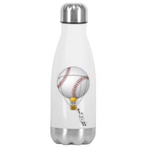 Funny Baseball Hot Air Balloon Baseball Catcher Stainless Steel Insulated Water Bottle