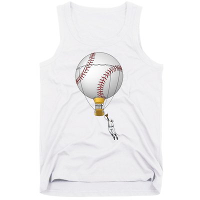 Funny Baseball Hot Air Balloon Baseball Catcher Tank Top