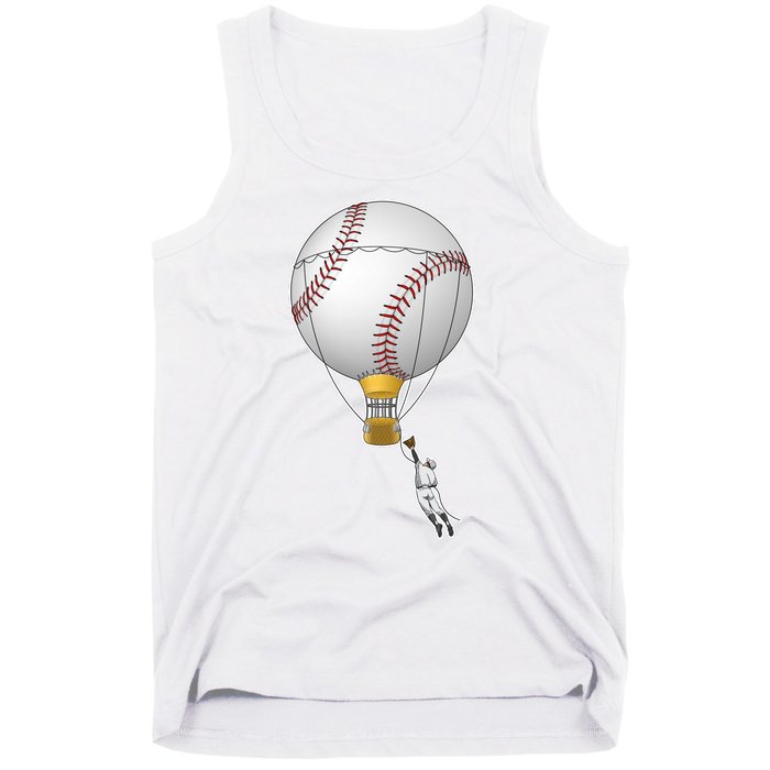 Funny Baseball Hot Air Balloon Baseball Catcher Tank Top