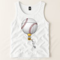 Funny Baseball Hot Air Balloon Baseball Catcher Tank Top