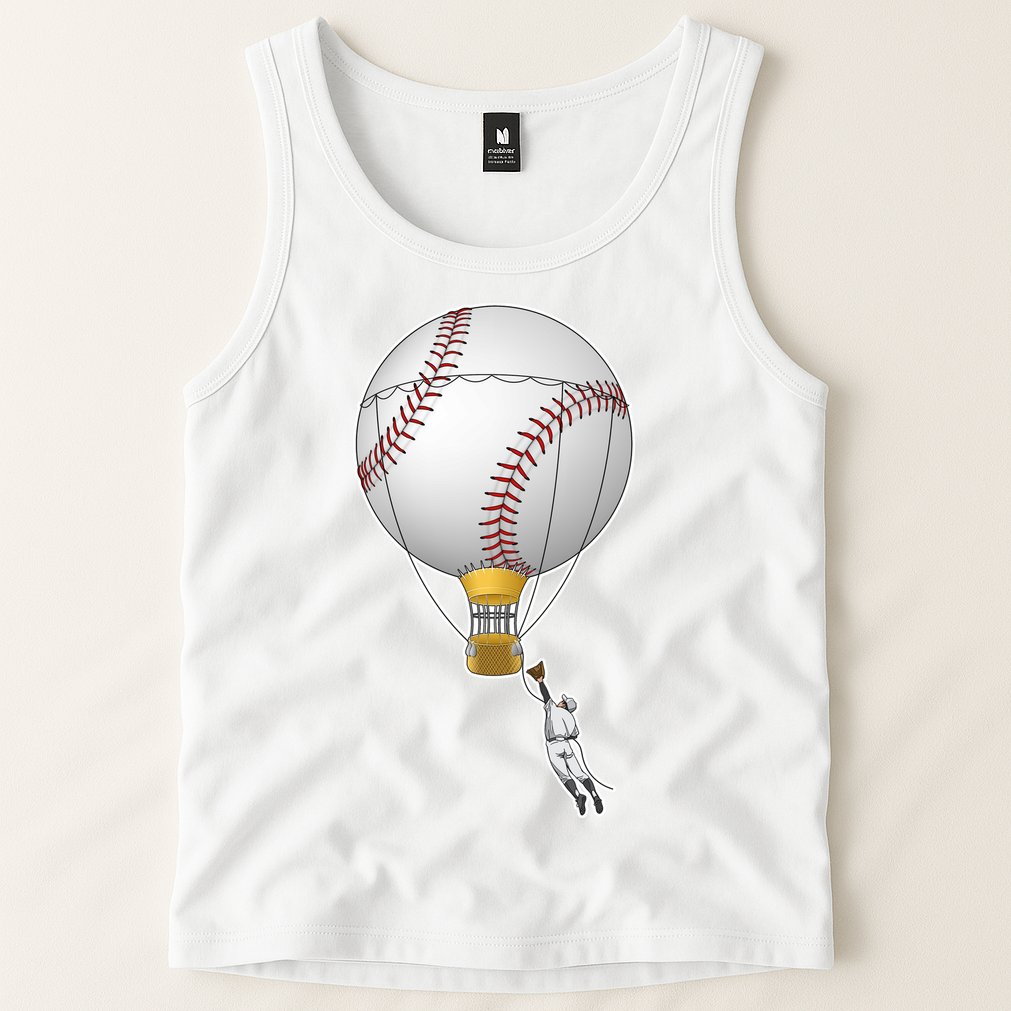 Funny Baseball Hot Air Balloon Baseball Catcher Tank Top