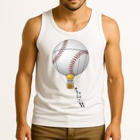 Funny Baseball Hot Air Balloon Baseball Catcher Tank Top