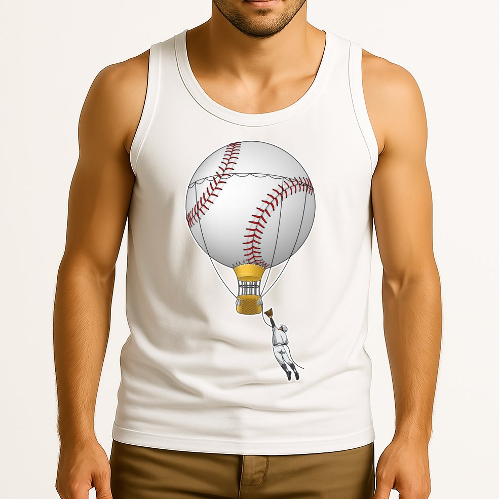 Funny Baseball Hot Air Balloon Baseball Catcher Tank Top