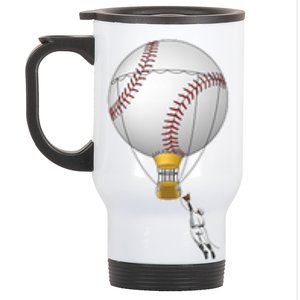 Funny Baseball Hot Air Balloon Baseball Catcher Stainless Steel Travel Mug