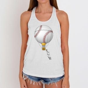 Funny Baseball Hot Air Balloon Baseball Catcher Women's Knotted Racerback Tank