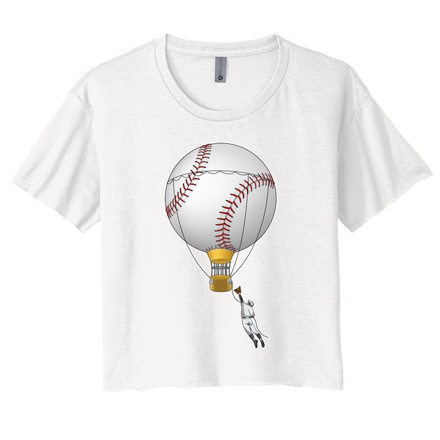 Funny Baseball Hot Air Balloon Baseball Catcher Crop Top