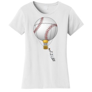 Funny Baseball Hot Air Balloon Baseball Catcher Women's T-Shirt