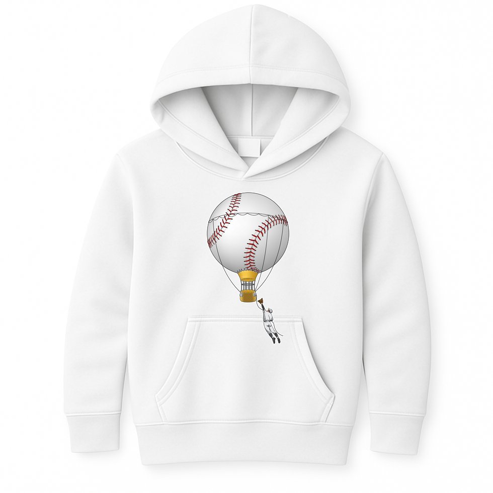 Funny Baseball Hot Air Balloon Baseball Catcher Kids Hoodie