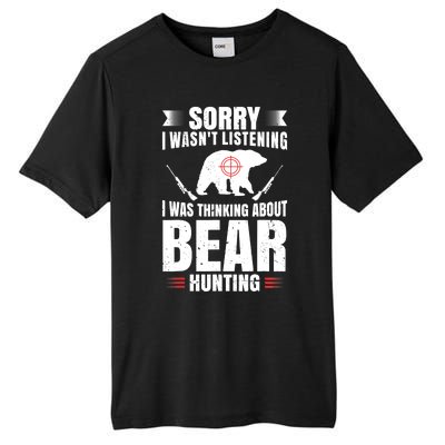 Funny Bear Hunting Lover Fan Hunter Hobby Gun Wildlife Gift Tall Fusion ChromaSoft Performance T-Shirt