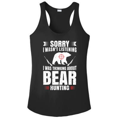 Funny Bear Hunting Lover Fan Hunter Hobby Gun Wildlife Gift Ladies PosiCharge Competitor Racerback Tank