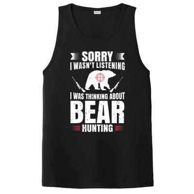 Funny Bear Hunting Lover Fan Hunter Hobby Gun Wildlife Gift PosiCharge Competitor Tank