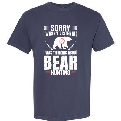 Funny Bear Hunting Lover Fan Hunter Hobby Gun Wildlife Gift Garment-Dyed Heavyweight T-Shirt