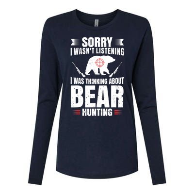 Funny Bear Hunting Lover Fan Hunter Hobby Gun Wildlife Gift Womens Cotton Relaxed Long Sleeve T-Shirt