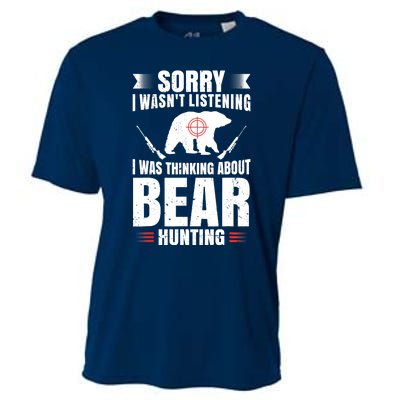 Funny Bear Hunting Lover Fan Hunter Hobby Gun Wildlife Gift Cooling Performance Crew T-Shirt