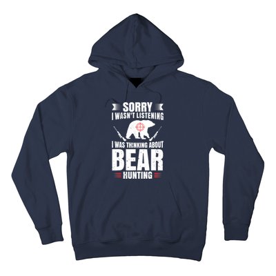 Funny Bear Hunting Lover Fan Hunter Hobby Gun Wildlife Gift Hoodie